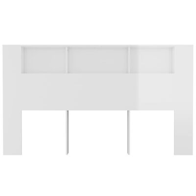 vidaXL Headboard Cabinet High Gloss White 180x18.5x104.5 cm