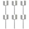 vidaXL Fence Anchors 6 pcs Silver 9x6x30 cm Galvanised Steel