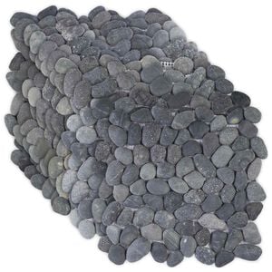 vidaXL Pebble Tiles Grey 30 x 30 cm River Pebble