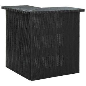 vidaXL Bar Table | Black | PE rattan, steel | medium | Bar Table | Modern