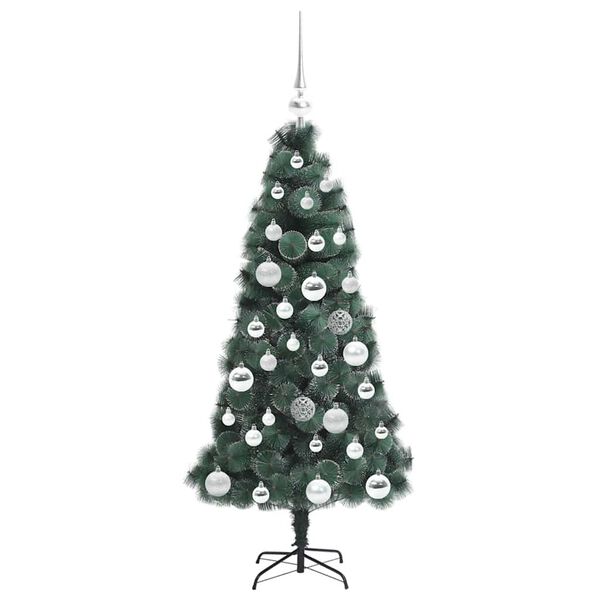 vidaXL Artificial Pre-lit Christmas Tree with Ball Set Green 120 cm