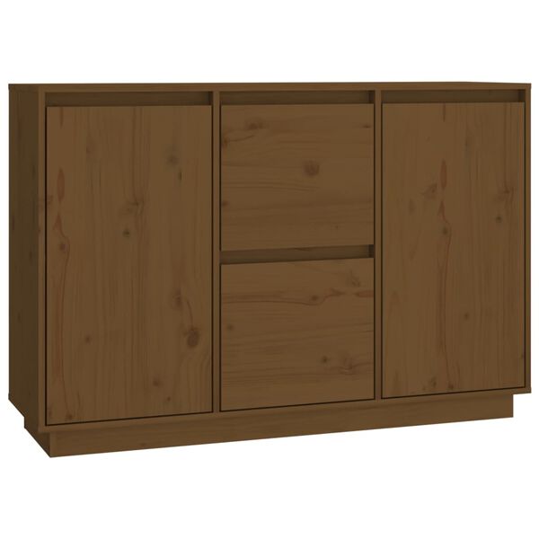 vidaXL Sideboard Honey Brown 111x34x75 cm Solid Wood Pine