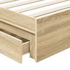 vidaXL Storage Bed with Drawer Sonoma Oak 75 x 190 cm Engineered Wood