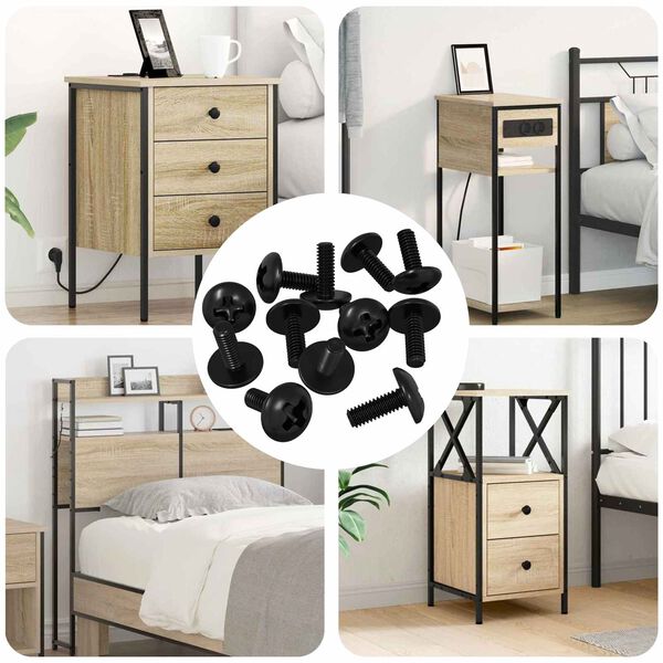 vidaXL Sleeve Screws 8182 pcs Black M4 x 10 mm Iron