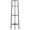 vidaXL 4-Tier Corner Shelf Black 45.5x31.5x150 cm