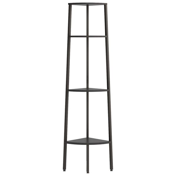 vidaXL 4-Tier Corner Shelf Black 45.5x31.5x150 cm