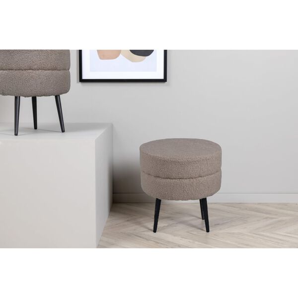 Venture Home Pouffe Pot 40x40x40 cm Teddy Beige and Black