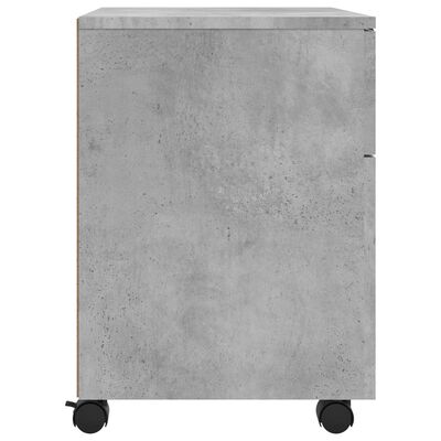 vidaXL Mobile File Cabinet with Wheels Concrete Grey 45x38x54 cm Engineered Wood