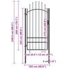 vidaXL Garden Gate Woerden Steel 1x2 m Black