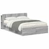 vidaXL Bed Frame with Storage Grey Sonoma 140 x 200 cm Engineered Wood