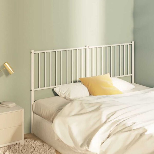 vidaXL Metal Replace Headboard White 160 cm