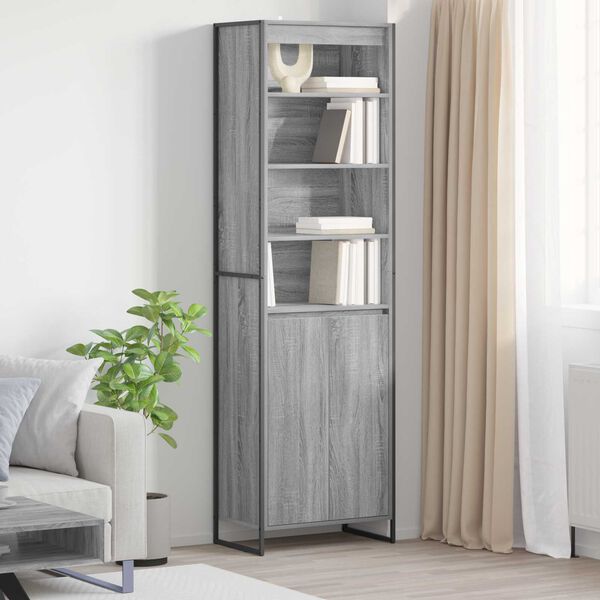 vidaXL Tall Cabinets 2 pcs Grey Sonoma 60 x 36 x 200 cm