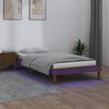vidaXL LED Bed Frame without Mattress Honey Brown 75x190cm Solid Wood