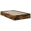 vidaXL Storage Bed with Drawer Smoked Oak 120 x 190 cm Engineered Wood