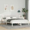 vidaXL Bed Frame with Headboard White 140 x 200 cm Solid Pine Wood