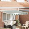 vidaXL Awning Striped Green and white 3 x 2.5 m Polyester and metal