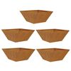 vidaXL Garden Planter 5 pcs Rusty 35 x 35 x 15 cm Weathering Steel