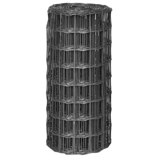 vidaXL Euro Fence Steel 25x0.8 m Grey