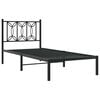 vidaXL Metal Bed Frame without Mattress with Headboard Black 90x190cm