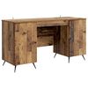 vidaXL Desk with Shelf Old Wood 142.5 x 50 x 75 cm Engineered Wood