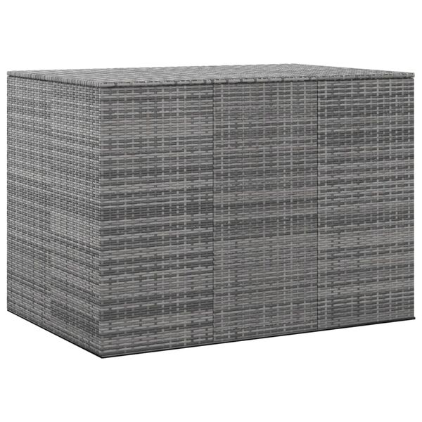 vidaXL Garden Cushion Box PE Rattan 145x100x103 cm Grey