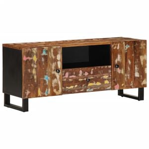 vidaXL TV Cabinet 105x33.5x46 cm Solid Wood Reclaimed&Engineered Wood
