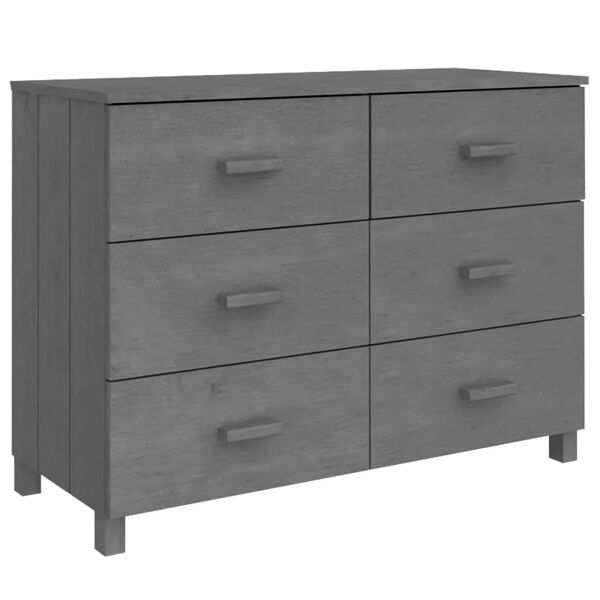 vidaXL Sideboard HAMAR Dark Grey 113x40x80 cm Solid Wood Pine