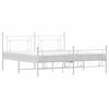vidaXL Metal Bed Frame without Mattress with Footboard White 183x213cm