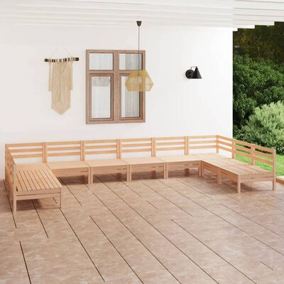 vidaXL 10 Piece Garden Lounge Set Solid Pinewood