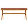 vidaXL Garden Bench Red Solid Wood Acacia and Fabric