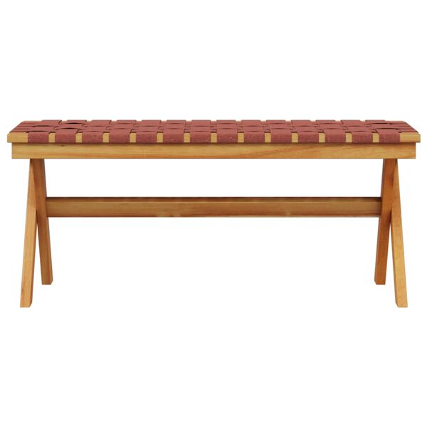 vidaXL Garden Bench Red Solid Wood Acacia and Fabric