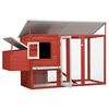 vidaXL Outdoor Chicken Cage Hen House with 1 Egg Cage Red Wood