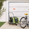 vidaXL Pet Bike Trailer Green and Grey Oxford Fabric and Iron