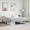vidaXL Metal Bed Frame without Mattress with Footboard White 183x213cm