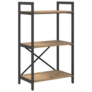 vidaXL Bookshelf 3-Tier 56 x 34 x 96 cm Engineered Wood Artisan Oak