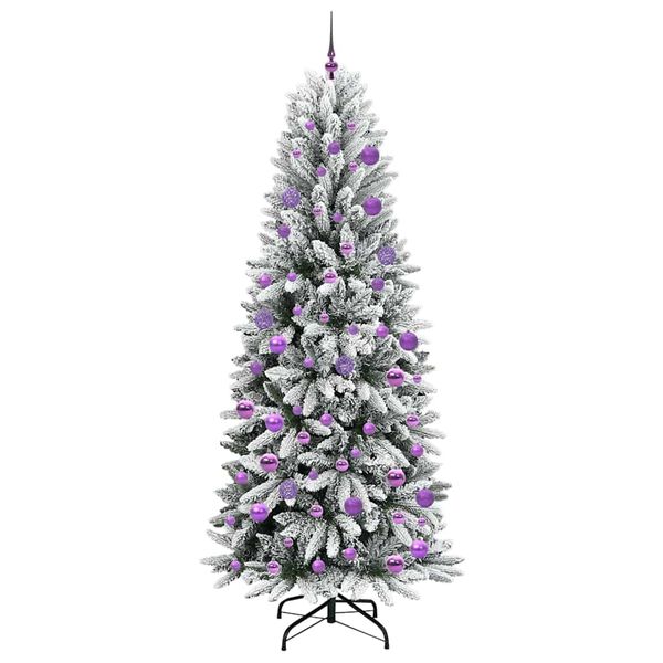 vidaXL Artificial Christmas Tree with 300 LEDs with Stand White 210 cm