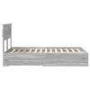 vidaXL Bed Frame with Drawer Grey Sonoma 120 x 200 cm Engineered Wood