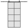 vidaXL Sliding Door with Hardware Set Black 102,5x205 cm ESG Glass