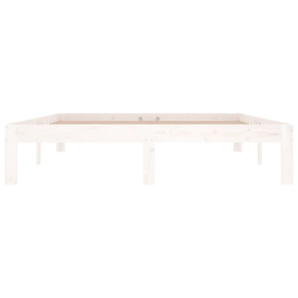 vidaXL Bed Frame without Mattress White Solid Wood Pine 140x190cm