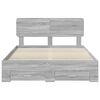 vidaXL Bed Frame with Drawer Grey Sonoma 140 x 190 cm Engineered Wood