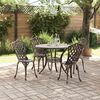 vidaXL Garden Dining Set 5 pcs Bronze 90 x 90 x 75 cm Cast Aluminium