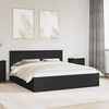 vidaXL Bed Frame with Headboard Black 200 x 200 cm Engineered Wood