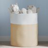 vidaXL Storage Basket Beige and White Ø38x46 cm Cotton