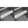 vidaXL Linear Shower Drain 2 pcs Wave 530x140 mm Stainless Steel