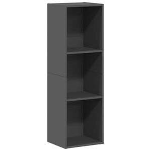 vidaXL Book Cabinet/TV Cabinet High Gloss Grey 36x30x114 cm Engineered Wood