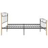 vidaXL Bed Frame without Mattress Black Metal 200x200 cm