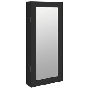vidaXL Mirror Jewellery Cabinet Wall Mounted Black 30x8.5x67 cm