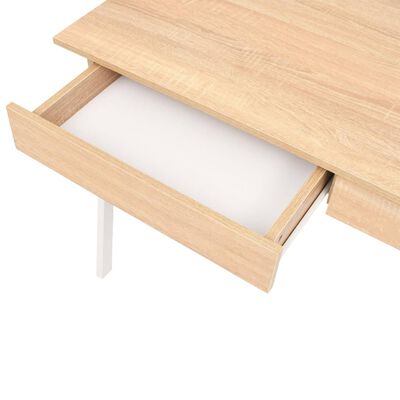 vidaXL Writing Desk 110x55x75 cm Oak and White