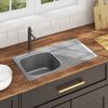 vidaXL Kitchen Sink with Strainer and Trap Stainless Steel