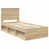 vidaXL Bed Frame with Headboard Sonoma Oak 90 x 200 cm Solid Pine Wood